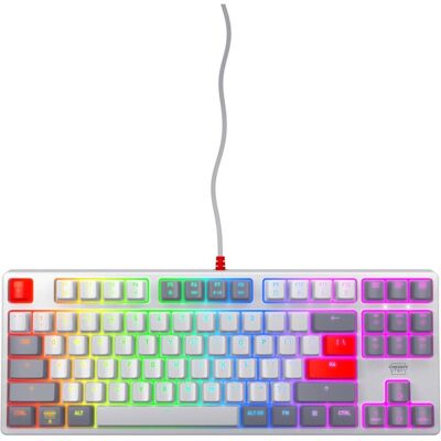 CHERRY XTRFY K4V2 TKL keyboard, retro (US, Kabelgebunden), Tastatur, Rot, Grau CHERRY XTRFY K4V2 TKL keyboard, retro (US, Kabelgebunden), Tastatur, Rot, Grau