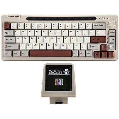 Epomaker Klawiatura mechaniczna RT65 Flamingo Switch szaro-biały/grey-white (US, Kabelgebunden, Kabellos), Tastatur, Weiss, Grau Epomaker Klawiatura mechaniczna RT65 Flamingo Switch szaro-biały/grey-white (US, Kabelgebunden, Kabellos), Tastatur, Weiss, Grau
