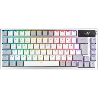 Asus Klawiatura ROG Azoth White NX OLED 8000Hz/0.125ms/NX/USB 2.0 (US, Kabellos), Tastatur, Weiss Asus Klawiatura ROG Azoth White NX OLED 8000Hz/0.125ms/NX/USB 2.0 (US, Kabellos), Tastatur, Weiss