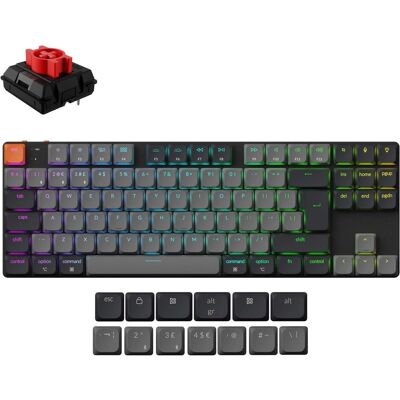 Keychron KEYBOARD WRL K1/BLACK K1X-A1 (US, Kabelgebunden, Kabellos), Tastatur, Grau, Schwarz Keychron KEYBOARD WRL K1/BLACK K1X-A1 (US, Kabelgebunden, Kabellos), Tastatur, Grau, Schwarz