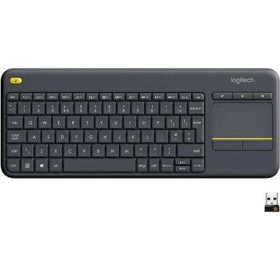 Logitech K400 Plus (US, Kabellos), Tastatur, Schwarz Logitech K400 Plus (US, Kabellos), Tastatur, Schwarz