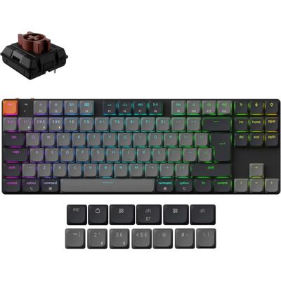 Keychron KEYBOARD WRL K1/BLACK K1X-A3 (US, Kabelgebunden, Kabellos), Tastatur, Grau Keychron KEYBOARD WRL K1/BLACK K1X-A3 (US, Kabelgebunden, Kabellos), Tastatur, Grau