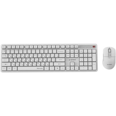 Gembird Bezprzewodowy Zestaw Klawiatury + Mysz Silent Key Pro Business Biały Układ Ru (US, Kabellos), Tastatur, Weiss Gembird Bezprzewodowy Zestaw Klawiatury + Mysz Silent Key Pro Business Biały Układ Ru (US, Kabellos), Tastatur, Weiss