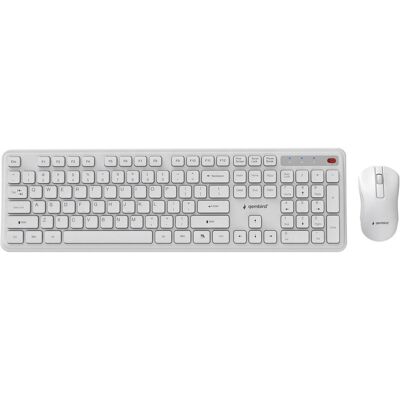 Gembird Bezprzewodowy Zestaw Klawiatury + Mysz Slim Pro Business Na Biurko Biały Układ Us (Eng. Int., Kabellos), Tastatur, Weiss Gembird Bezprzewodowy Zestaw Klawiatury + Mysz Slim Pro Business Na Biurko Biały Układ Us (Eng. Int., Kabellos), Tastatur, Weiss