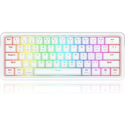 Redragon K730W-RGB-PRO (US, Kabelgebunden, Kabellos), Tastatur, Weiss Redragon K730W-RGB-PRO (US, Kabelgebunden, Kabellos), Tastatur, Weiss