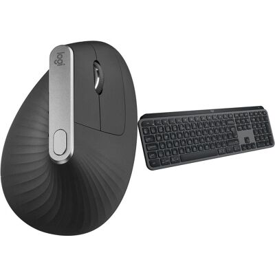 Morele Mysz Logitech MX Vertical Ergonomic (910-005448) + MX Keys S Bezprzewodowa Graphite US (920-011587) (Kabellos), Maus, Grau Morele Mysz Logitech MX Vertical Ergonomic (910-005448) + MX Keys S Bezprzewodowa Graphite US (920-011587) (Kabellos), Maus, Grau