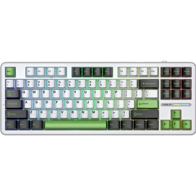 Aula Gasket F87 Thunder Black GrayWoodV3 RGB Tastatur (Eng. Int., Kabelgebunden, Kabellos), Tastatur, Schwarz Aula Gasket F87 Thunder Black GrayWoodV3 RGB Tastatur (Eng. Int., Kabelgebunden, Kabellos), Tastatur, Schwarz