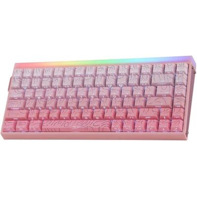 Aula Gasket-Tastatur HERO84 HE PINK+Gradient+Contour Dragon King Switch RGB (DE, Kabelgebunden), Tastatur, Pink Aula Gasket-Tastatur HERO84 HE PINK+Gradient+Contour Dragon King Switch RGB (DE, Kabelgebunden), Tastatur, Pink
