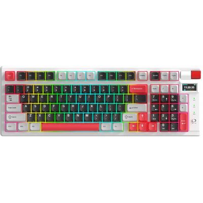 Marvo Monka KG991W Mechanical Keyboard RGB Blue Switch Wireless KG991W (Eng. Int., Kabelgebunden, Kabellos), Tastatur, Mehrfarbig, Weiss Marvo Monka KG991W Mechanical Keyboard RGB Blue Switch Wireless KG991W (Eng. Int., Kabelgebunden, Kabellos), Tastatur, Mehrfarbig, Weiss