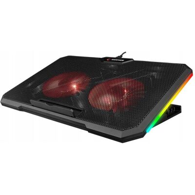 Rampage Notebook Hűtőpad 17"-ig - AD-RC12 GAMEZONE (2*12cm venti, 100rpm, RGB LED) Fekete, Notebook Ständer, Schwarz Rampage Notebook Hűtőpad 17"-ig - AD-RC12 GAMEZONE (2*12cm venti, 100rpm, RGB LED) Fekete, Notebook Ständer, Schwarz