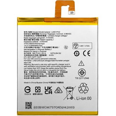 OEM Akku L20D1P32 für Lenovo Tab K10 (TB-X6-C6), Smartphone Akku OEM Akku L20D1P32 für Lenovo Tab K10 (TB-X6-C6), Smartphone Akku