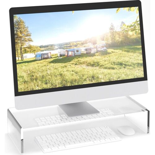 Relaxdays Monitorständer, Monitor Erhöhung, Transparent