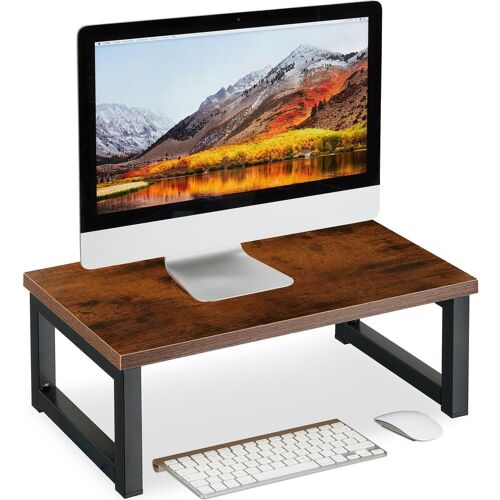 Relaxdays Monitortischerhöhung, Monitor Erhöhung, Braun