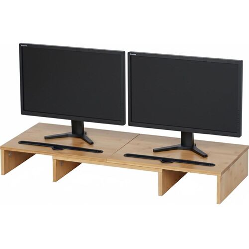 Relaxdays Monitorständer, Monitor Erhöhung, Beige