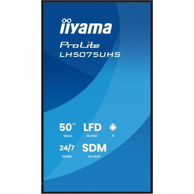 IIYAMA 50" 3840x2160, UHD VA panel, Haze 25%, 5 (3840 x 2160 Pixel, 49.50"), Digital Signage, Schwarz IIYAMA 50" 3840x2160, UHD VA panel, Haze 25%, 5 (3840 x 2160 Pixel, 49.50"), Digital Signage, Schwarz