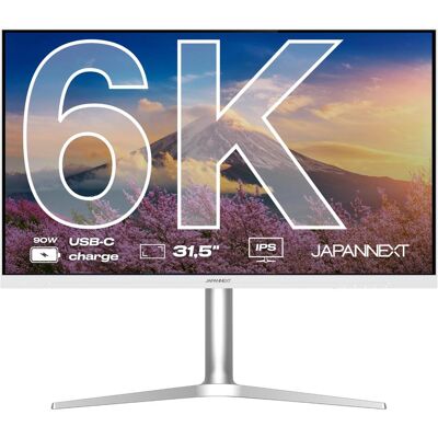 Japannext 80,0cm JN-IPS326K-HSPC9 16:9 HDMI/USBC 6K (6016 x 3384 Pixel, 31.50"), Monitor, Weiss Japannext 80,0cm JN-IPS326K-HSPC9 16:9 HDMI/USBC 6K (6016 x 3384 Pixel, 31.50"), Monitor, Weiss
