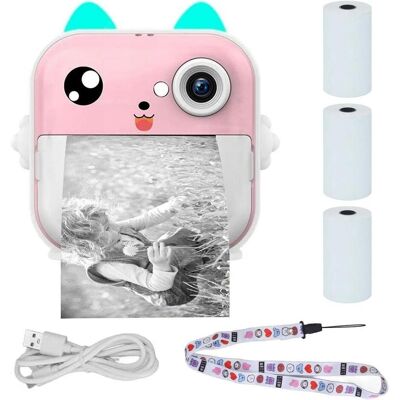 Extralink Pink Mini Drucker mit Kamera - Tragbarer Thermobelegdrucker Extralink Pink Mini Drucker mit Kamera - Tragbarer Thermobelegdrucker
