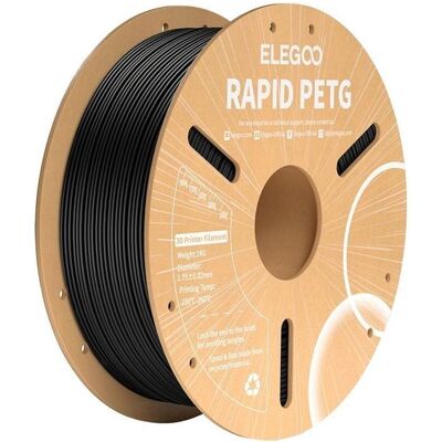 Elegoo Rapid PETG (PETG, 1.75 mm, 1000 g), 3D Filament, Schwarz Elegoo Rapid PETG (PETG, 1.75 mm, 1000 g), 3D Filament, Schwarz
