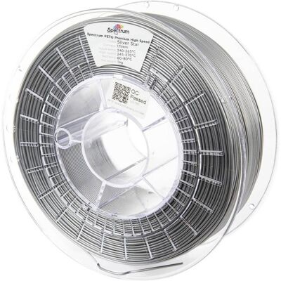 Spectrum Filaments 81540 PETG Premium High Speed Filament PETG Highspeed Filamen (PETG, 1000 g, 1.75 mm), Filament, Silber Spectrum Filaments 81540 PETG Premium High Speed Filament PETG Highspeed Filamen (PETG, 1000 g, 1.75 mm), Filament, Silber