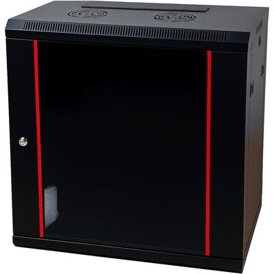 Danicom Baseline 15U Wandschrank mit Glastür 600x450x770mm (BxTxH) (15 HE, 19 Zoll Rack), Serverschrank, Schwarz Danicom Baseline 15U Wandschrank mit Glastür 600x450x770mm (BxTxH) (15 HE, 19 Zoll Rack), Serverschrank, Schwarz