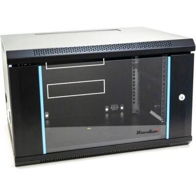 XtendLan 19" nástěnný rozvaděč 6U 600x450, nosnost 60 kg, skleněné dveře, svařovaný, černý (6 HE, 19 Zoll Rack), Serverschrank, Schwarz XtendLan 19" nástěnný rozvaděč 6U 600x450, nosnost 60 kg, skleněné dveře, svařovaný, černý (6 HE, 19 Zoll Rack), Serverschrank, Schwarz