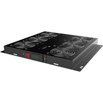 Rockstable 1HE 19 Zoll Rack Lüftereinheit mit 6 Lüfter - digitale Temperatursteuerung RSPL19-FTDT6, Serverschrank Zubehör, Silber, Schwarz Rockstable 1HE 19 Zoll Rack Lüftereinheit mit 6 Lüfter - digitale Temperatursteuerung RSPL19-FTDT6, Serverschrank Zubehör, Silber, Schwarz