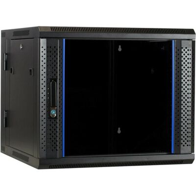 DSI wandkast met glazen deur 600x600x500mm (9 HE, 19 Zoll Rack), Serverschrank, Schwarz DSI wandkast met glazen deur 600x600x500mm (9 HE, 19 Zoll Rack), Serverschrank, Schwarz