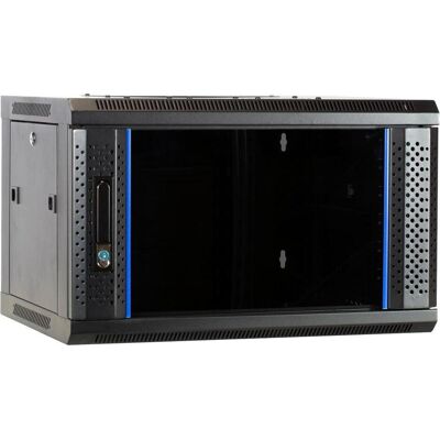 Dsit 6U wandkast / serverbehuizing - Set - met glazen deur - 600x450x368mm - 19 inch (6 HE, 19 Zoll Rack), Serverschrank, Schwarz Dsit 6U wandkast / serverbehuizing - Set - met glazen deur - 600x450x368mm - 19 inch (6 HE, 19 Zoll Rack), Serverschrank, Schwarz