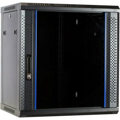 Dsit 12 HE Serverschrank, Wandgehäuse, mit Glastür (BxTxH) 600 x 450 x 634mm (12 HE, 19 Zoll Rack), Serverschrank, Schwarz Dsit 12 HE Serverschrank, Wandgehäuse, mit Glastür (BxTxH) 600 x 450 x 634mm (12 HE, 19 Zoll Rack), Serverschrank, Schwarz