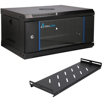 Extralink LITE 4U 530X400 WANDMONTIERTER RACKMOUNT-SCHRANK SCHWARZ (4 HE, 19 Zoll Rack), Serverschrank, Schwarz Extralink LITE 4U 530X400 WANDMONTIERTER RACKMOUNT-SCHRANK SCHWARZ (4 HE, 19 Zoll Rack), Serverschrank, Schwarz
