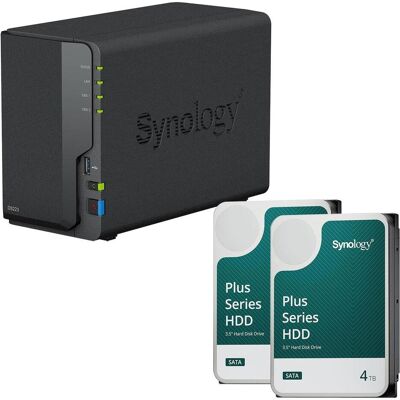 Synology DiskStation DS223 2 Einschübe NAS-Server Leergehäuse + 2x Plus 3.5"" SATA 6Gb/... (2 x 4 TB), NAS, Schwarz Synology DiskStation DS223 2 Einschübe NAS-Server Leergehäuse + 2x Plus 3.5"" SATA 6Gb/... (2 x 4 TB), NAS, Schwarz
