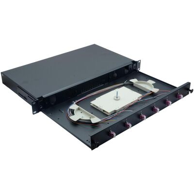 Helos LWL 19" Spleissbox 6 x LC Duplex OM4, spleissfertig, schwarz, Server Zubehör, Schwarz Helos LWL 19" Spleissbox 6 x LC Duplex OM4, spleissfertig, schwarz, Server Zubehör, Schwarz