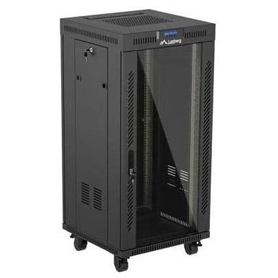 Lanberg 19" 24U 600x600 freist. LCD Glastür V2 (FlatPack) sw (Speditionsversand) (24 HE, 19 Zoll Rack), Serverschrank, Schwarz Lanberg 19" 24U 600x600 freist. LCD Glastür V2 (FlatPack) sw (Speditionsversand) (24 HE, 19 Zoll Rack), Serverschrank, Schwarz