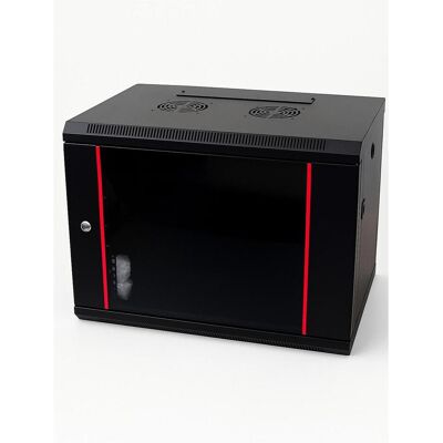 Danicom Baseline 9U Wandschrank mit Glastür 600x450x500mm (BxTxH) (9 HE, 19 Zoll Rack), Serverschrank, Schwarz Danicom Baseline 9U Wandschrank mit Glastür 600x450x500mm (BxTxH) (9 HE, 19 Zoll Rack), Serverschrank, Schwarz