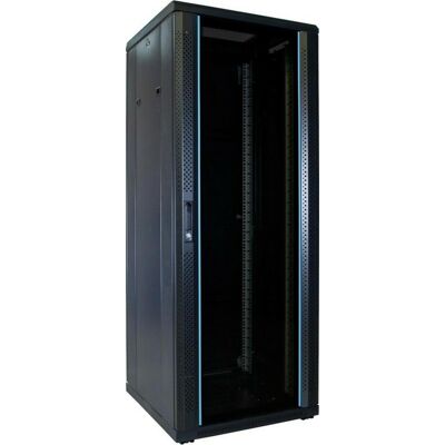 Dsit 32 HE 19” Serverschrank, mit Glastür (BxTxH) 600 x 600 x 1600mm (32 HE, 19 Zoll Rack), Serverschrank, Schwarz Dsit 32 HE 19” Serverschrank, mit Glastür (BxTxH) 600 x 600 x 1600mm (32 HE, 19 Zoll Rack), Serverschrank, Schwarz