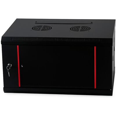 Danicom Baseline 4U Wandschrank mit Glastür 600x450x280mm (BxTxH) (4 HE, 19 Zoll Rack), Serverschrank, Schwarz Danicom Baseline 4U Wandschrank mit Glastür 600x450x280mm (BxTxH) (4 HE, 19 Zoll Rack), Serverschrank, Schwarz