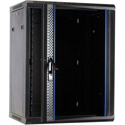 Dsit wandkast ongemonteerd met glazen deur 600x450x770mm (15 HE, 19 Zoll Rack), Serverschrank, Schwarz Dsit wandkast ongemonteerd met glazen deur 600x450x770mm (15 HE, 19 Zoll Rack), Serverschrank, Schwarz