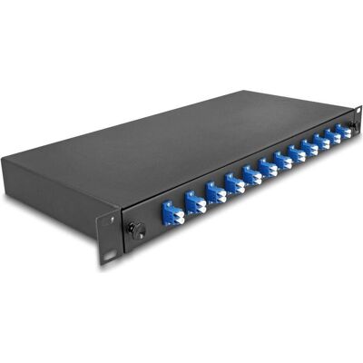 DeLock 19? LWL Spleissbox 12 x LC Duplex OS2 1HE spleissfertig komplett bestückt, Server Zubehör, Schwarz DeLock 19? LWL Spleissbox 12 x LC Duplex OS2 1HE spleissfertig komplett bestückt, Server Zubehör, Schwarz
