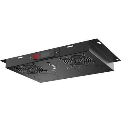 Rockstable 1HE 19 Zoll Rack Lüftereinheit mit 2 Lüfter - digitale Temperatursteuerung RSPL19-FTDT2, Serverschrank Zubehör, Silber Rockstable 1HE 19 Zoll Rack Lüftereinheit mit 2 Lüfter - digitale Temperatursteuerung RSPL19-FTDT2, Serverschrank Zubehör, Silber