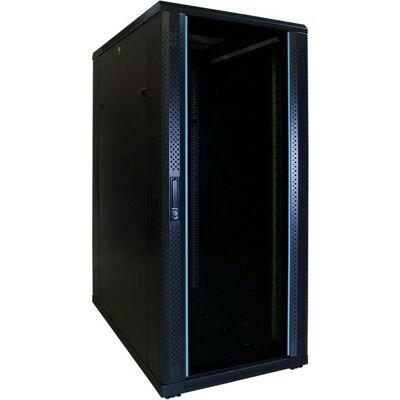 Dsit 27 HE 19” Serverschrank, mit Glastür (BxTxH) 600 x 1000 x 1400mm (27 HE, 19 Zoll Rack), Serverschrank, Schwarz Dsit 27 HE 19” Serverschrank, mit Glastür (BxTxH) 600 x 1000 x 1400mm (27 HE, 19 Zoll Rack), Serverschrank, Schwarz