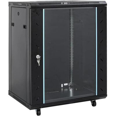 vidaXL Industrielle Lagereinheit (15 HE, 19 Zoll Rack), Serverschrank, Schwarz vidaXL Industrielle Lagereinheit (15 HE, 19 Zoll Rack), Serverschrank, Schwarz