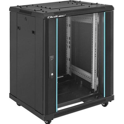 Qoltec Szafa RACK 19" 15U 600 x 600 x 855 hartowane drzwi stojąca nóżki + kółka stalowa (15 HE, 19 Zoll Rack), Serverschrank, Schwarz Qoltec Szafa RACK 19" 15U 600 x 600 x 855 hartowane drzwi stojąca nóżki + kółka stalowa (15 HE, 19 Zoll Rack), Serverschrank, Schwarz