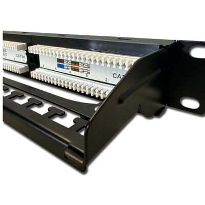 Datacom Patch panel 19" UTP 24 port CAT5E DUAL 1U BK (4x6p) vyvazovací lišta, Server Zubehör, Schwarz Datacom Patch panel 19" UTP 24 port CAT5E DUAL 1U BK (4x6p) vyvazovací lišta, Server Zubehör, Schwarz