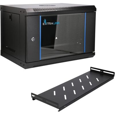 Extralink LITE 6U 530X400 WANDMONTIERTER RACKMOUNT-SCHRANK SCHWARZ (6 HE, 19 Zoll Rack), Serverschrank, Schwarz Extralink LITE 6U 530X400 WANDMONTIERTER RACKMOUNT-SCHRANK SCHWARZ (6 HE, 19 Zoll Rack), Serverschrank, Schwarz