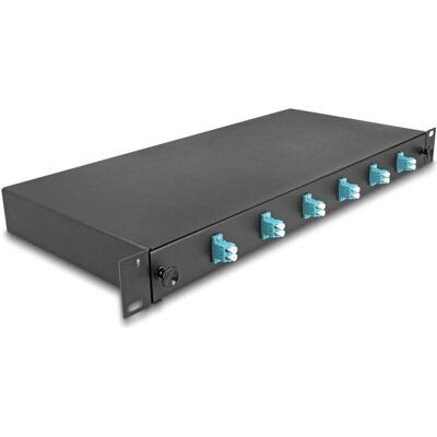 DeLock 19? LWL Spleissbox 6 x LC Duplex OM3 1HE spleissfertig komplett bestückt, Server Zubehör, Schwarz DeLock 19? LWL Spleissbox 6 x LC Duplex OM3 1HE spleissfertig komplett bestückt, Server Zubehör, Schwarz