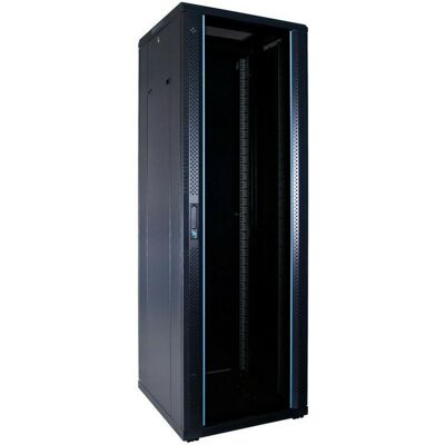Dsit 37 HE 19” Serverschrank, mit Glastür (BxTxH) 600 x 600 x 1800mm (37 HE, 19 Zoll Rack), Serverschrank, Schwarz Dsit 37 HE 19” Serverschrank, mit Glastür (BxTxH) 600 x 600 x 1800mm (37 HE, 19 Zoll Rack), Serverschrank, Schwarz