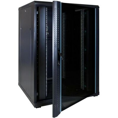 Dsit 22 HE 19” Serverschrank, mit Glastür (BxTxH) 800 x 800 x 1200mm (22 HE, 19 Zoll Rack), Serverschrank, Schwarz Dsit 22 HE 19” Serverschrank, mit Glastür (BxTxH) 800 x 800 x 1200mm (22 HE, 19 Zoll Rack), Serverschrank, Schwarz