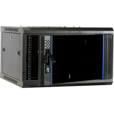 Dsit 6 HE Serverschrank, Wandgehäuse, mit Glastür (BxTxH) 600 x 600 x 368mm (6 HE, 19 Zoll Rack), Serverschrank, Schwarz Dsit 6 HE Serverschrank, Wandgehäuse, mit Glastür (BxTxH) 600 x 600 x 368mm (6 HE, 19 Zoll Rack), Serverschrank, Schwarz