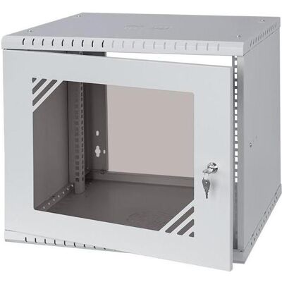 Stalflex Rack Cabinet 19" 9U Glass Door Gray RC19-9U-450GG (9 HE, 19 Zoll Rack), Serverschrank, Grau Stalflex Rack Cabinet 19" 9U Glass Door Gray RC19-9U-450GG (9 HE, 19 Zoll Rack), Serverschrank, Grau
