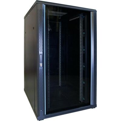Dsit 27 HE 19” Serverschrank, mit Glastür (BxTxH) 800 x 1000 x 1400mm (27 HE, 19 Zoll Rack), Serverschrank, Schwarz Dsit 27 HE 19” Serverschrank, mit Glastür (BxTxH) 800 x 1000 x 1400mm (27 HE, 19 Zoll Rack), Serverschrank, Schwarz